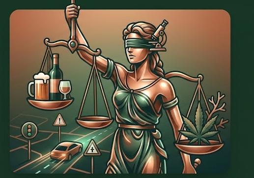 Justitia mit Waage: Alkohol und Cannabis gleichbehandeln